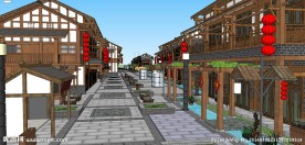 古街道su古建模型