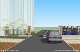 小区入口效果图