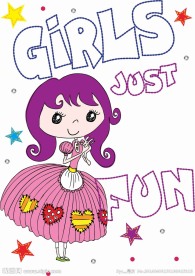 小女孩 矢量图 卡通