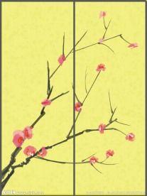 移门 梅花 水墨画