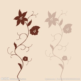 抽象树枝花朵