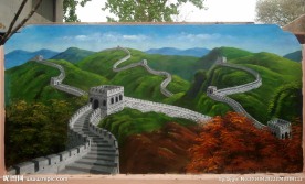 油画长城