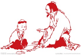 老人孩子下棋