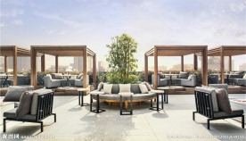 酒店露台效果图