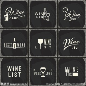 红酒葡萄酒图标商标