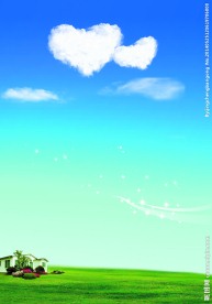 蓝天白云草地底图