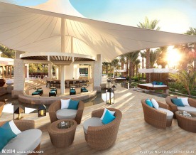 豪华别墅酒店的室外餐