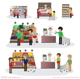 商场内购物人物