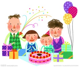 儿童手绘画过生日