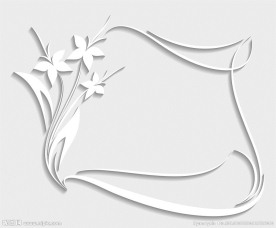 白色剪纸花纹