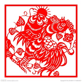 剪纸鸡