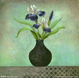 油画 花瓶