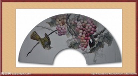 山雀葡萄图