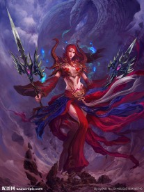 女妖士全身像
