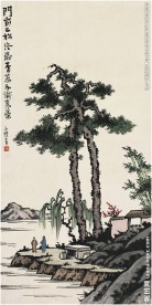 青葱二松图
