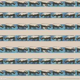 大牌犀牛条纹印花