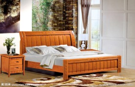 家具 实木床 背景 实