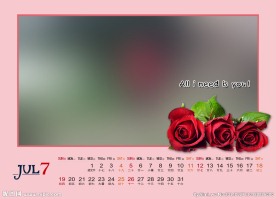 2015年台历七月