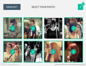 多张图片选择动画