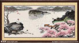 国画垂钓