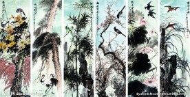 花鸟六条屏