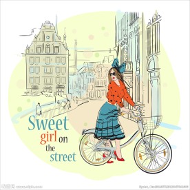 矢量手绘时尚女性