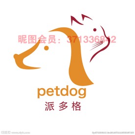 卡通小狗小猫标志