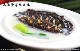 浓汤紫菜煨辽参