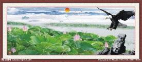 山水画 荷塘晨色