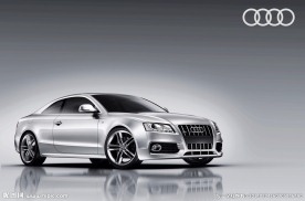 银色奥迪S5运动型轿车