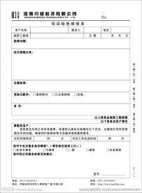 项目检查维修单