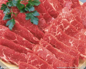 火锅五花肉片特写