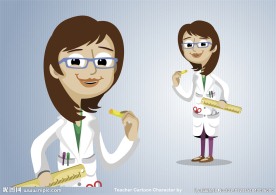 医生教师美食家卡通形