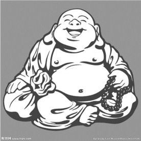 弥勒佛活佛大笑图矢量