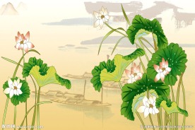 无框画荷塘
