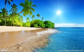 清爽海滩风景