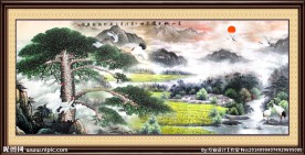 国画迎客松