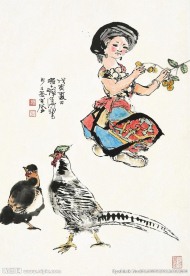 少女与锦鸡