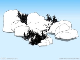 草和石头3D模型