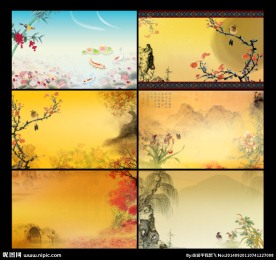 花鸟 花纹背景图片
