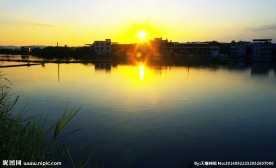 晚霞夕照 鱼米之乡