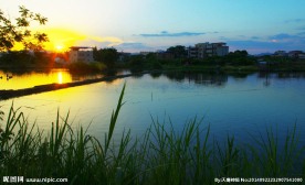 夕阳西下 鱼米之乡