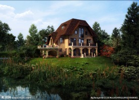 欧式小镇别墅效果图