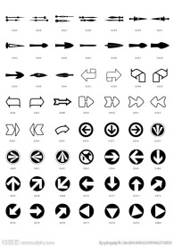 黑白矢量箭头图标