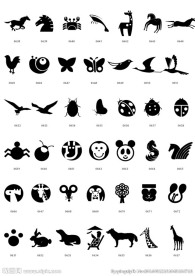 黑白动物矢量简体画图