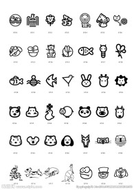 黑白动物矢量简体画图