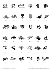 黑白动物矢量简体画图