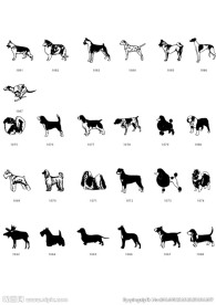 黑白动物矢量简体画图