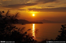 海滨风光 海上红阳