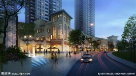 房地产夜景效果图